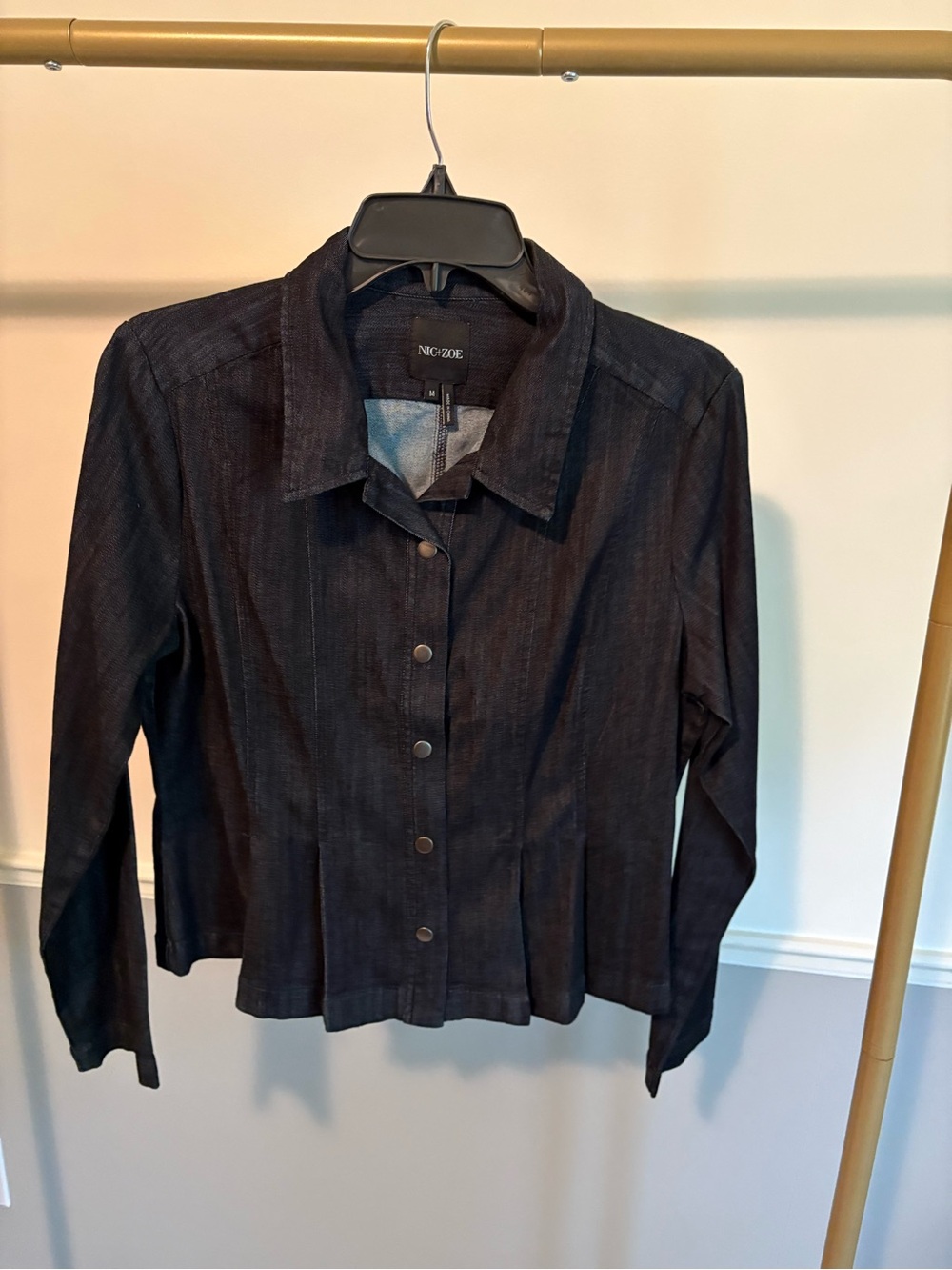 NIC+ZOE Dark Navy Button-Front Jacket
